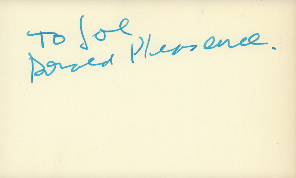 
                  
                    Donald Pleasence from Halloween, James Bond, & Escape from New York Signed 5x3 Index Card
                  
                