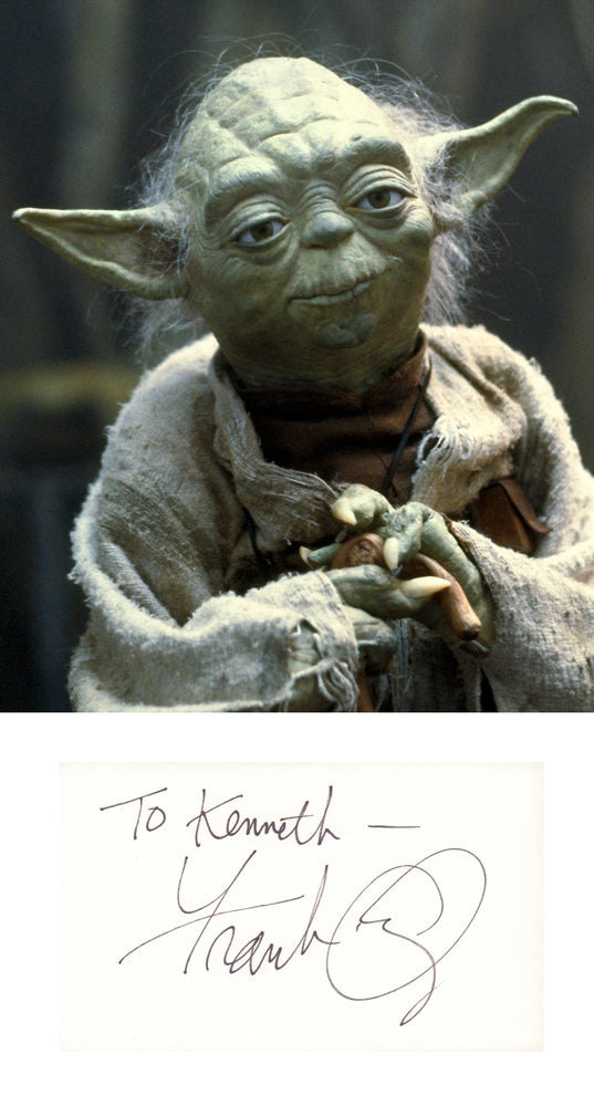 
                  
                    Frank Oz as Yoda in Star Wars: The Empire Strikes Back Signed 5x3 Index Card
                  
                