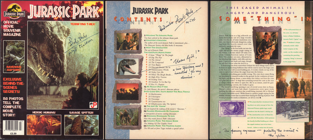 Bob Peck as Robert Muldoon in Jurassic Park Signed Magazine with Character Name, Stories About Filming, & 