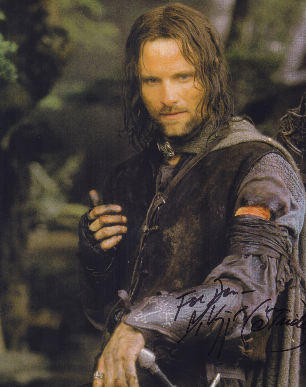 Viggo Mortensen as Strider / Aragorn in The Lord of the Rings: The Fellowship of the Ring Signed 8x10 Photo with Character Name