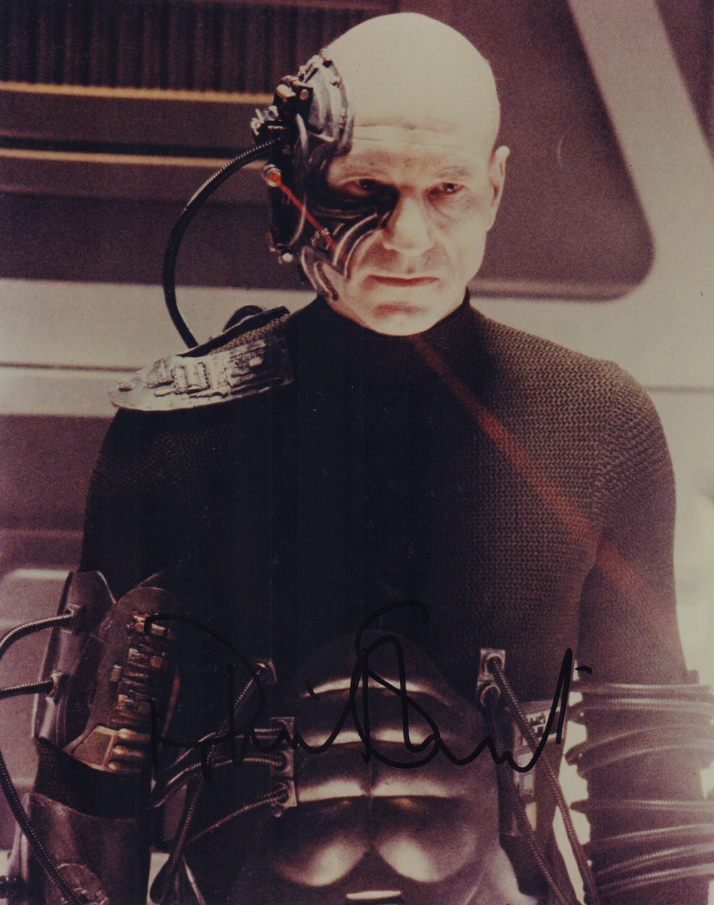 Patrick Stewart as Captain Jean-Luc Picard (Borg Version) in Star Trek: The Next Generation Signed 8x10 Photo