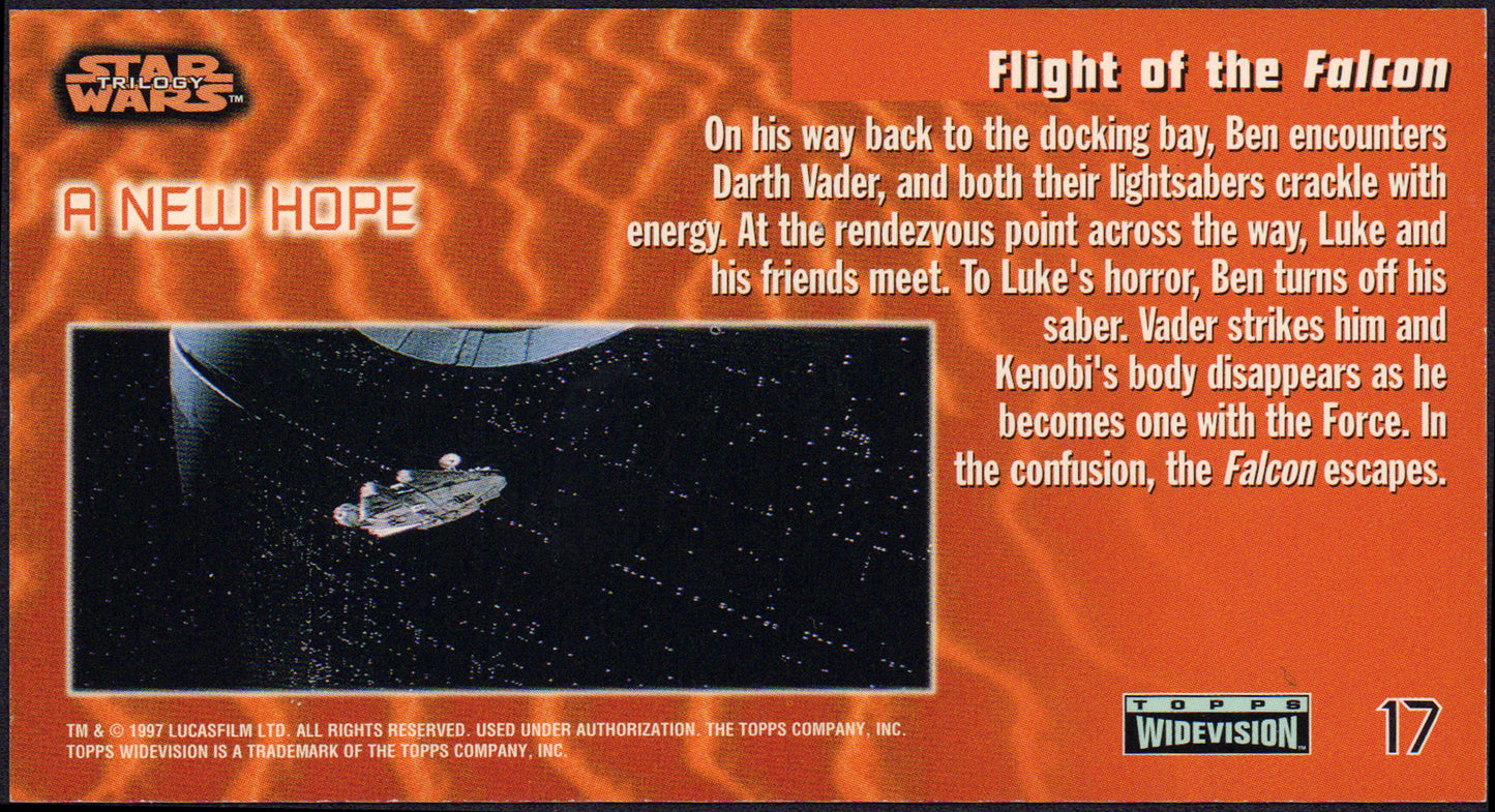 
                  
                    James Earl Jones as Darth Vader in Star Wars: A New Hope Signed Topps Widevision 'Fight to the End' with Obi-Wan Trading Card
                  
                