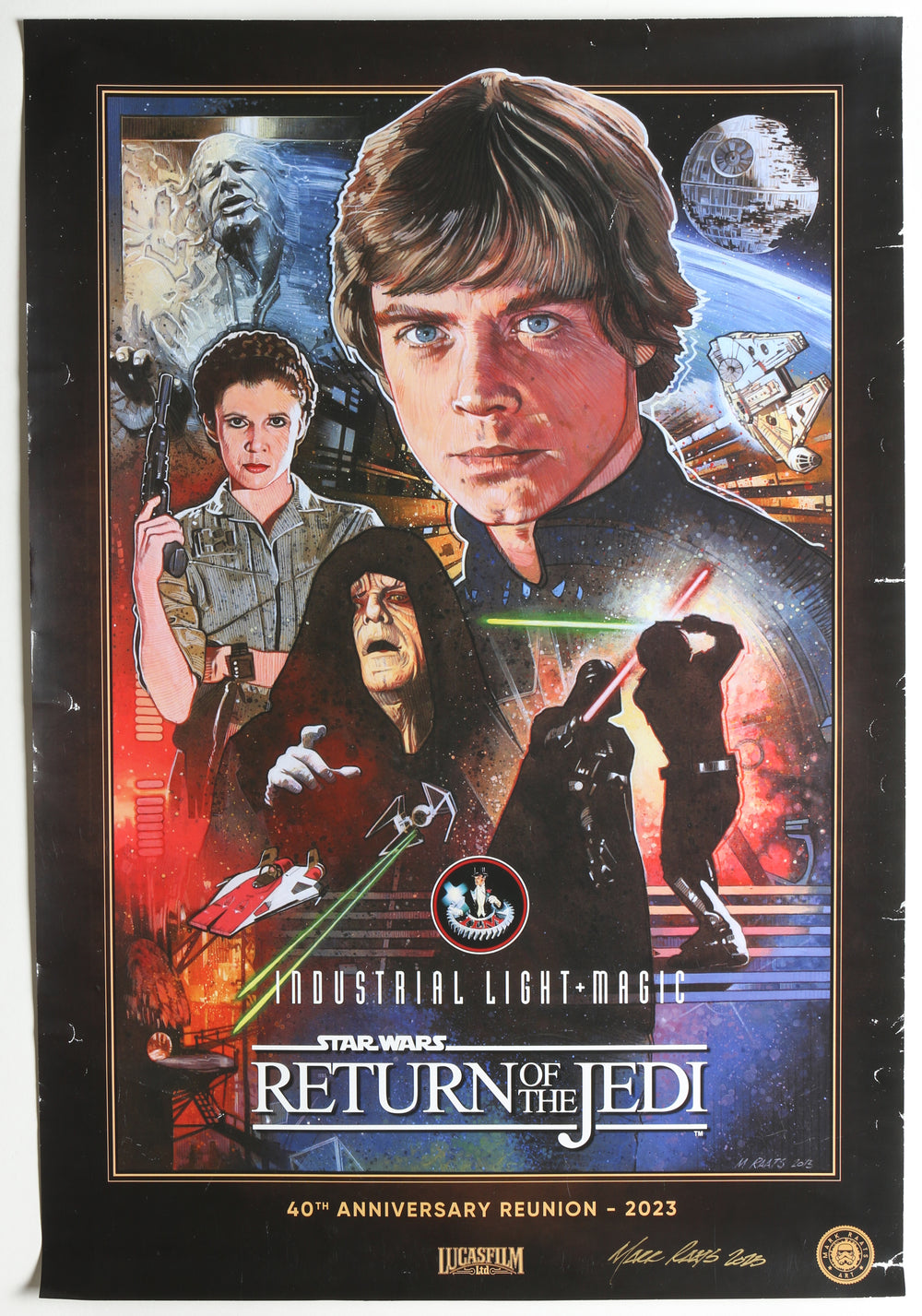 Wes Takahashi Industrial Light & Magic Collection - Star Wars: Return of the Jedi 40th Anniversary ILM Reunion Mini Poster Signed by the artist: Mark Raats