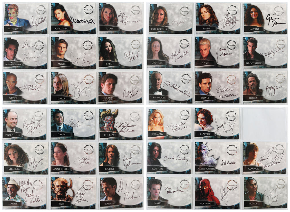 Angel Inkworks Trading Cards 35pc LOT Signed by David Boreanaz, Charisma Carpenter, Glenn Quinn, Alexis Denisof, J. August Richards, Amy Acker, Vincent Kartheiser, Andy Hallett, James Marsters, Mercedes McNab, Gina Torres, Julie Benz, Eliza Dushku, & More