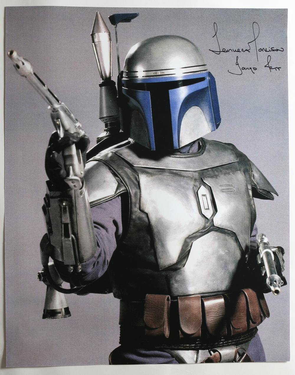 Temuera Morrison as Jango Fett in Star Wars Episode II: Attack of the Clones Signed 24x30 Poster with Character Name