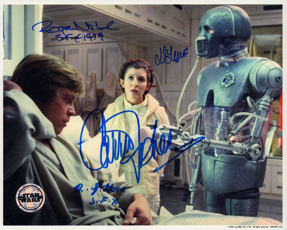 Carrie Fisher as Princess Leia in Star Wars: The Empire Strikes Back Signed (Official Pix) 8x10 Photo