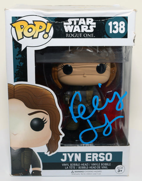 Felicity Jones as Jyn Erso in Rogue One: A Star Wars Story (SWAU Authenticated) Signed Funko POP! #138