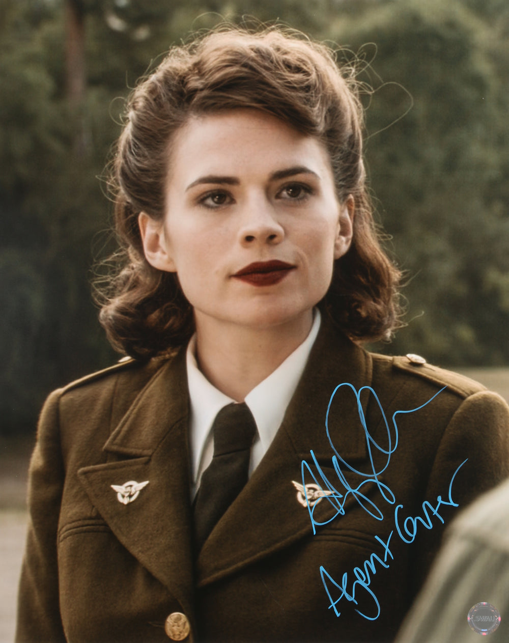 Hayley Atwell as Agent Carter in  Captain America: The First Avenger (SWAU) Signed 16x20 Photo with Character Name