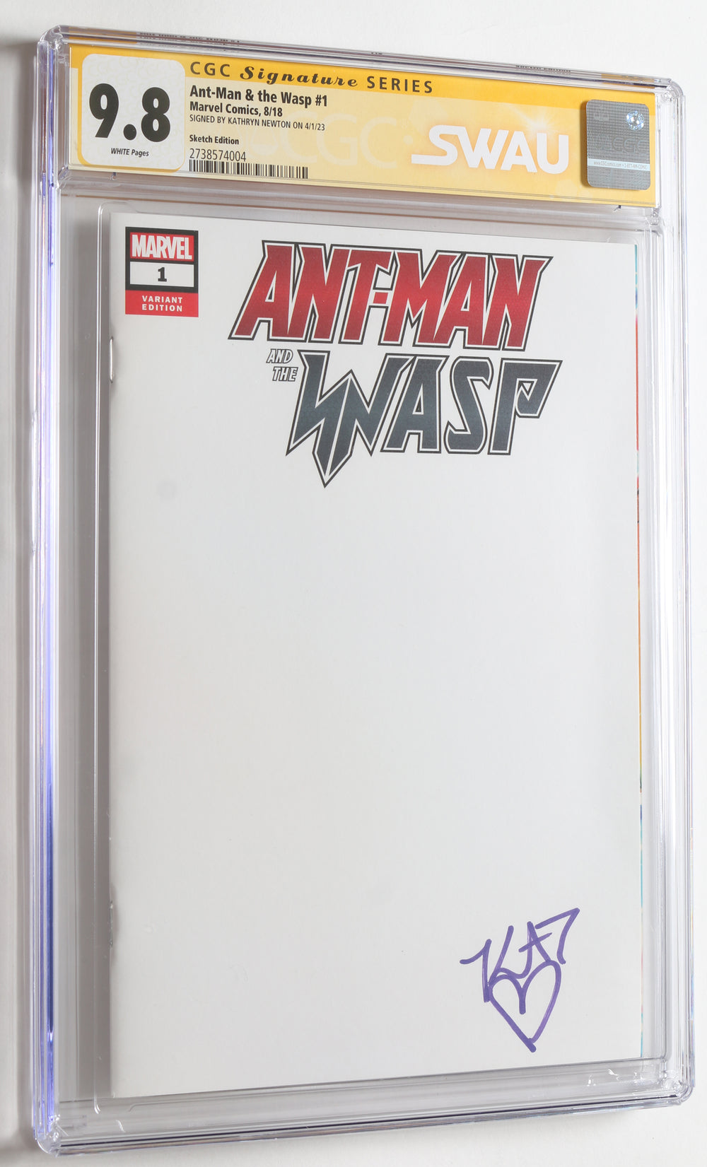 Ant-Man & the Wasp #1 - Signed by Kathryn Newton (SWAU CGC Signature Series 9.8) 2018