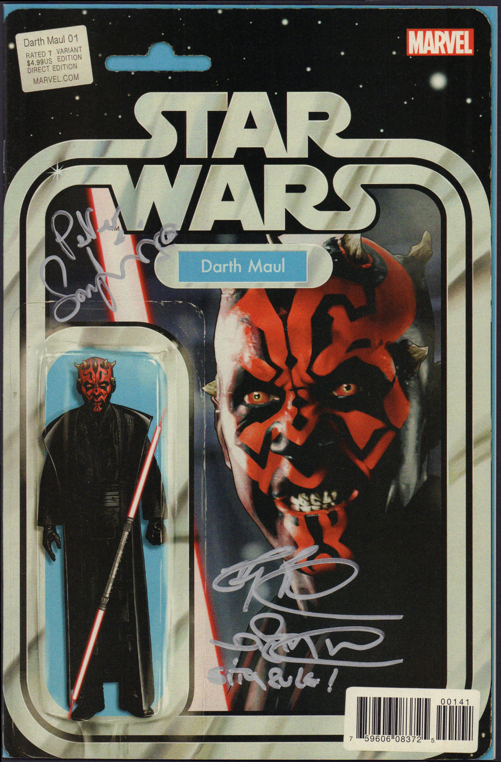 Star Wars Darth Maul #1 Action Figure Variant Comic Book - Signed by Maul Actors Ray Park & Peter Serafinowicz