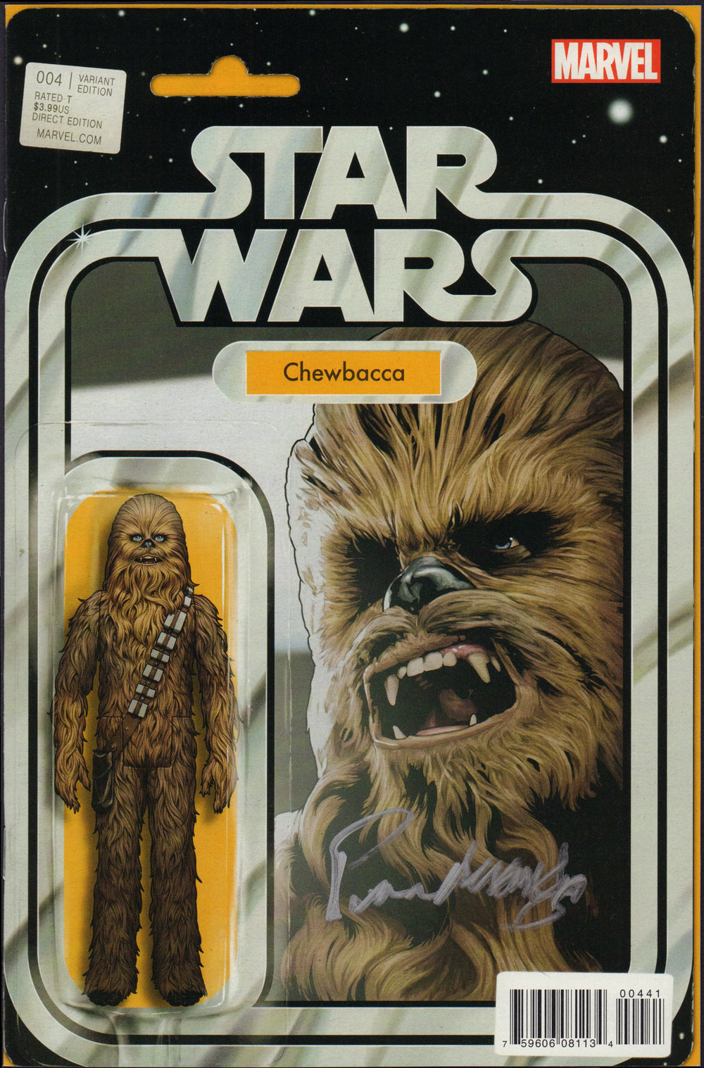 Star Wars Chewbacca #4 Action Figure Variant Comic Book - Signed by Actor Peter Mayhew