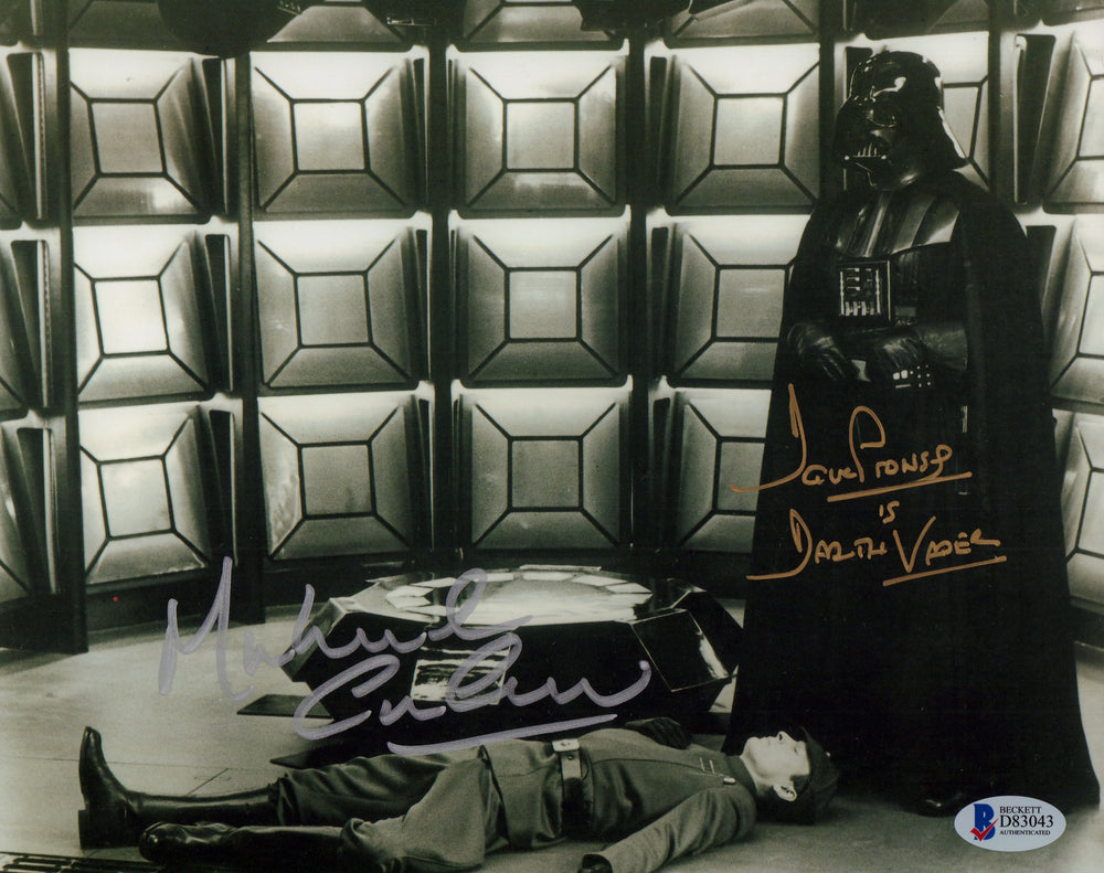 Dave Prowse as Darth Vader and Michael Culver as Captain Needa in Star Wars: The Empire Strikes Back Signed 8x10 Photo