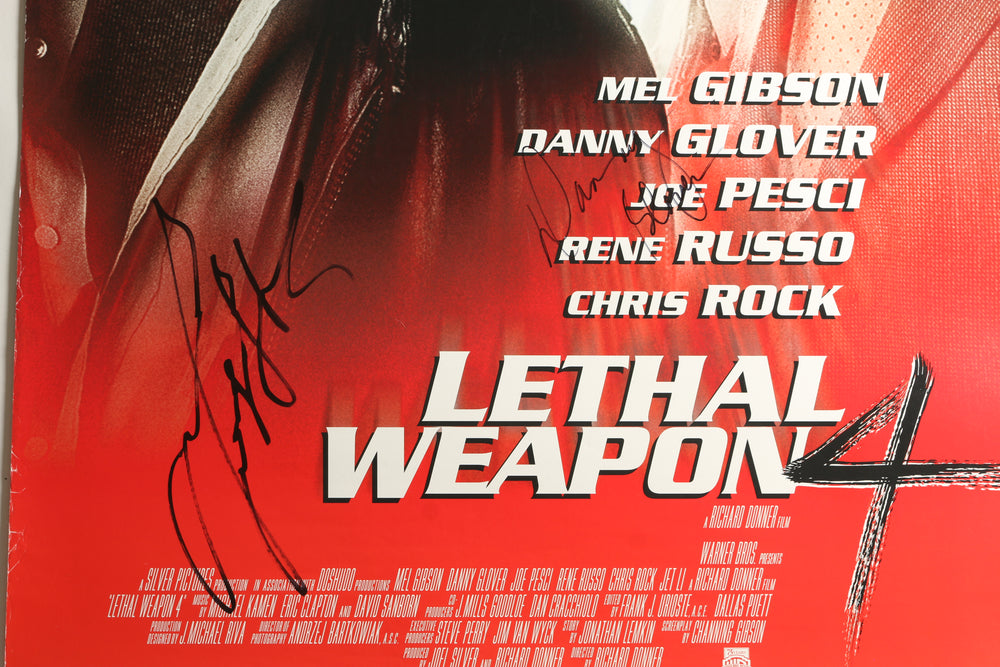 
                  
                    Mel Gibson as Martin Riggs & Danny Glover as Roger Murtaugh in Lethal Weapon 4 Signed 27x40 Poster
                  
                