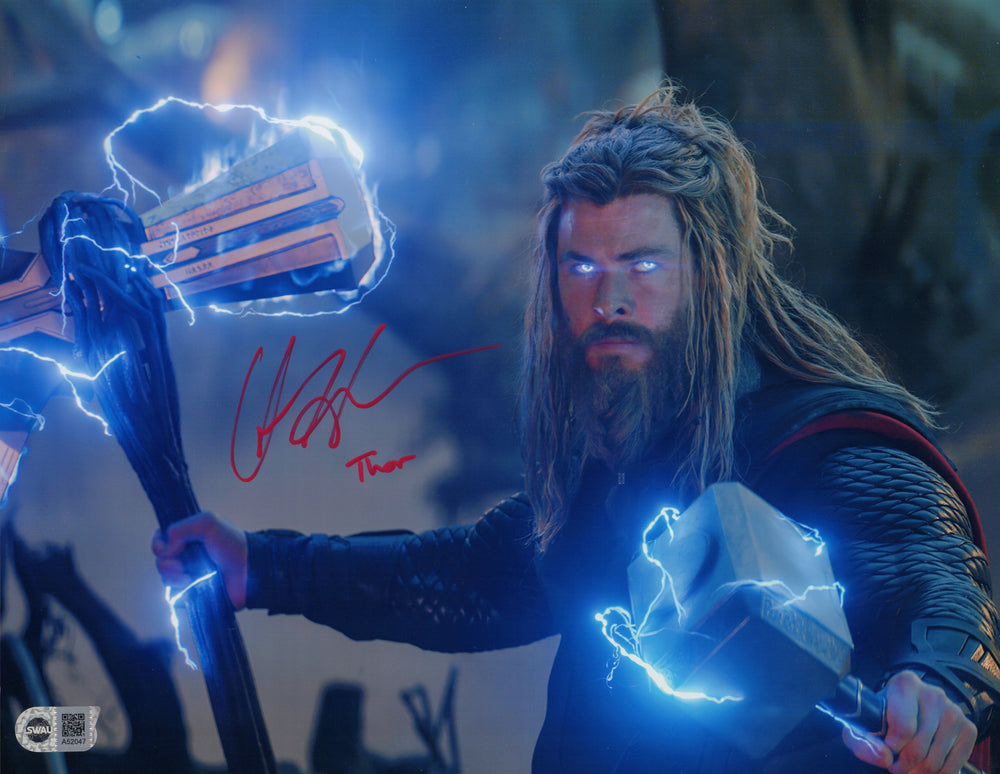 Chris Hemsworth as Thor in Avengers: Endgame (SWAU) Signed 11x14 Photo with Character Name
