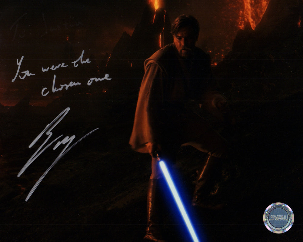 Ewan McGregor as Obi-Wan Kenobi from Star Wars Episode III: Revenge of the Sith Signed 8x10 (SWAU) Photo with Character Name