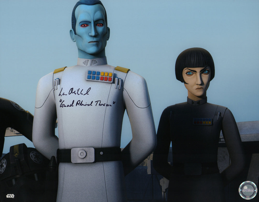 Lars Mikkelsen as Grand Admiral Thrawn from Star Wars: Rebels Signed 11x14 (SWAU) Photo with Character Name