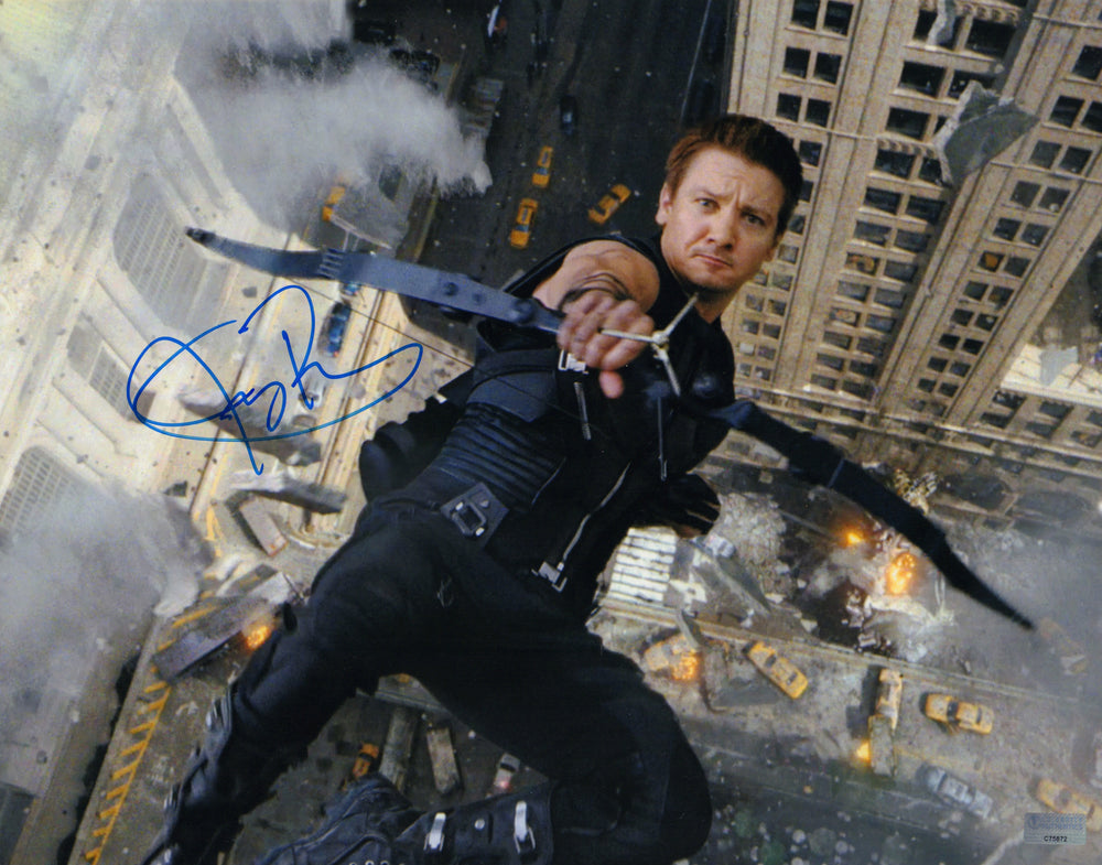 Jeremy Renner as Hawkeye in the Avengers (Celebrity Authentics) Signed 11x14 Photo