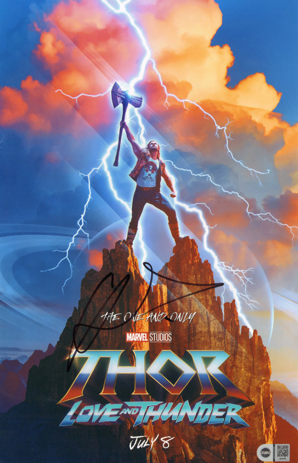 Chris Hemsworth as Thor in Thor: Love & Thunder (SWAU) Signed 11x17 Mini Poster