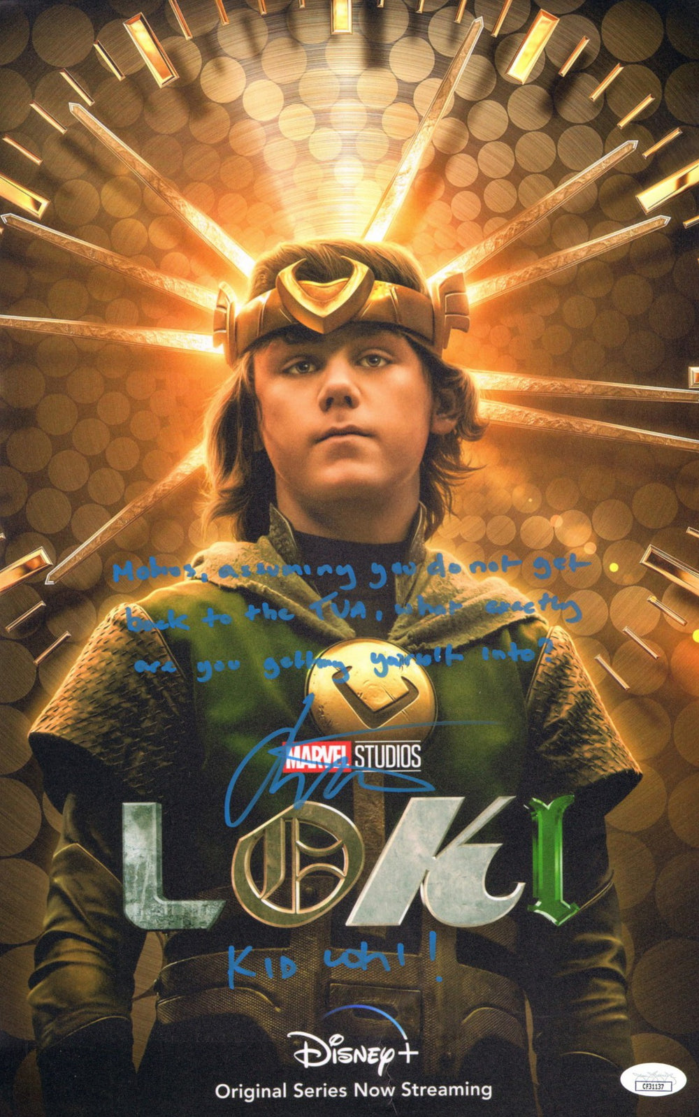 Jack Veal as Kid Loki in Loki (JSA) Signed 11x17 Mini Poster with Character Name & Quote