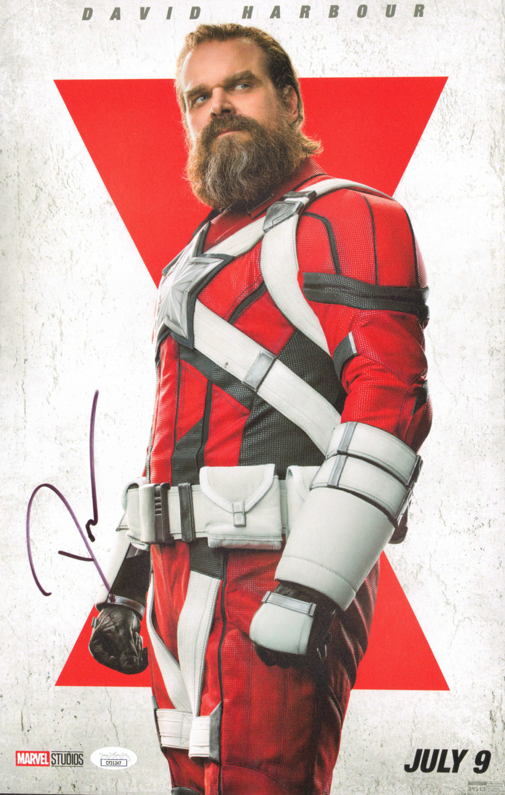 David Harbour as Alexei Shostakov the Red Guardian in Marvel's Black Widow (JSA) Signed 11x17 Mini Poster