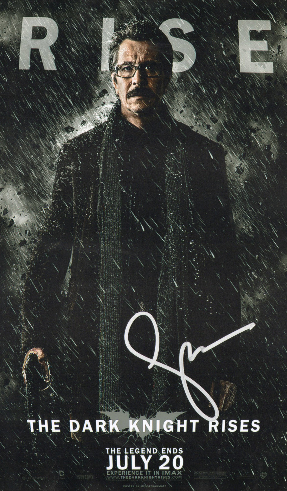 Gary Oldman as Comissioner James Gordon in The Dark Knight Rises Signed 11x17 Mini Poster