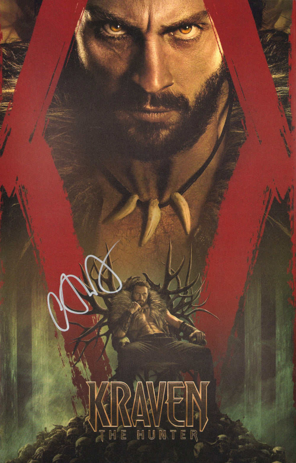 Aaron Taylor-Johnson as Sergei Kravinoff in Kraven the Hunter Signed 11x17 Mini Poster