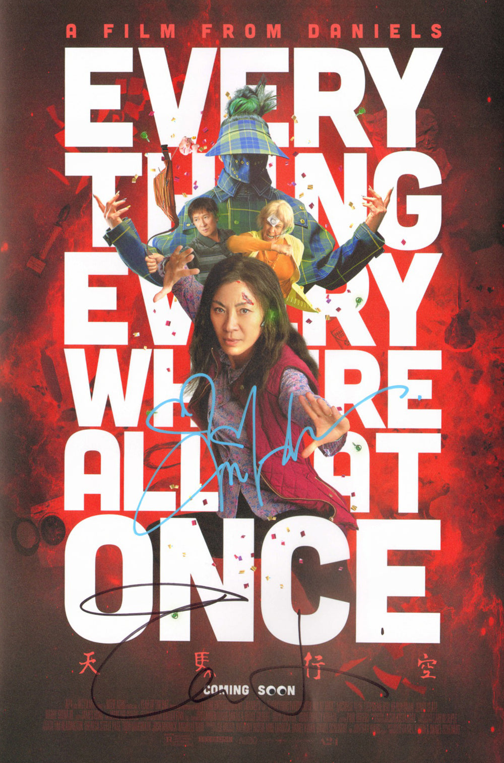 Michelle Yeoh as Evelyn & Jamie Lee Curtis as Deirdre Beaubeirdre in Everything Everywhere All at Once Signed 12x18 Mini Poster