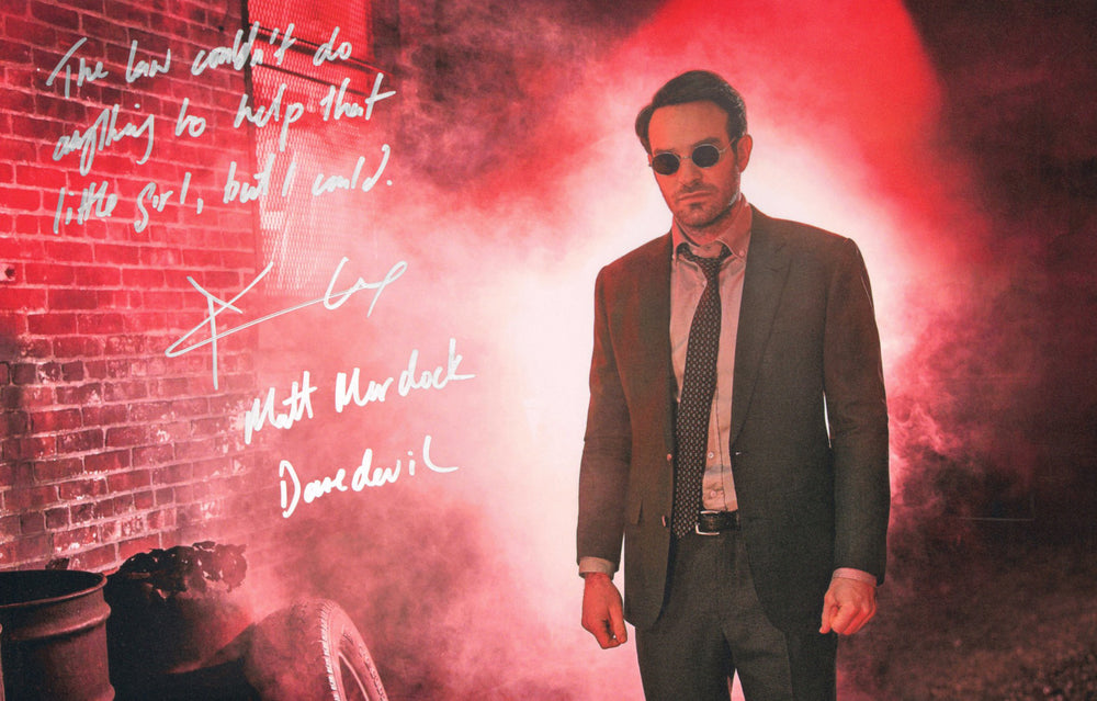Charlie Cox as Matt Murdock / Daredevil in Daredevil Signed 11x17 Photo with Character Names & Quote