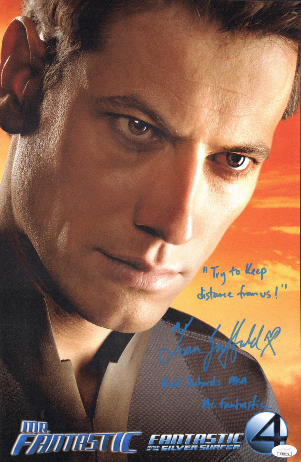 Ioan Gruffudd as Reed Richards / Mr. Fantastic in Fantastic Four (JSA) Signed 12x18 Mini Poster with Character Name & Quote