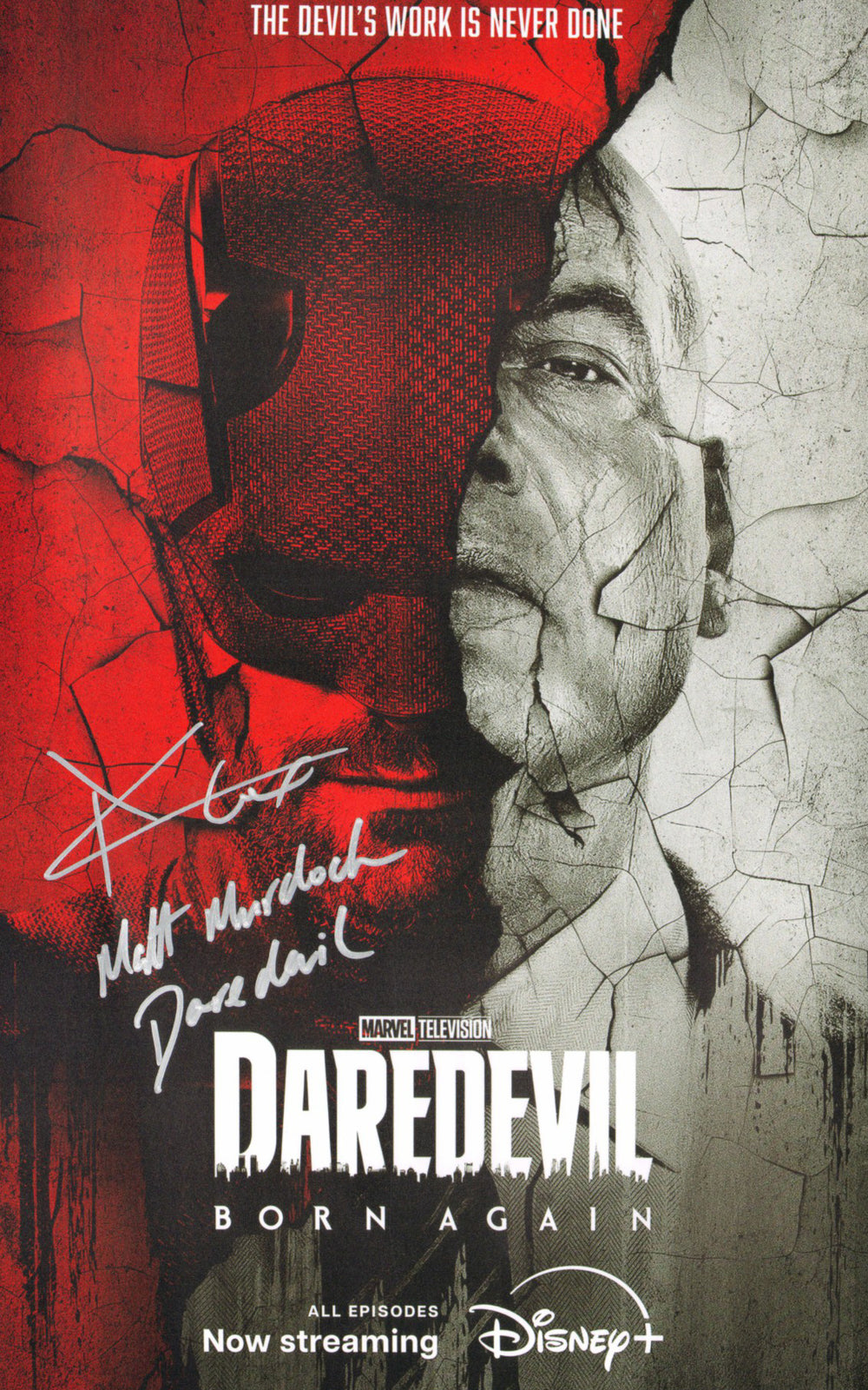 Charlie Cox as Matt Murdock / Daredevil in Daredevil: Born Again Signed 11x17 Mini Poster with Character Name
