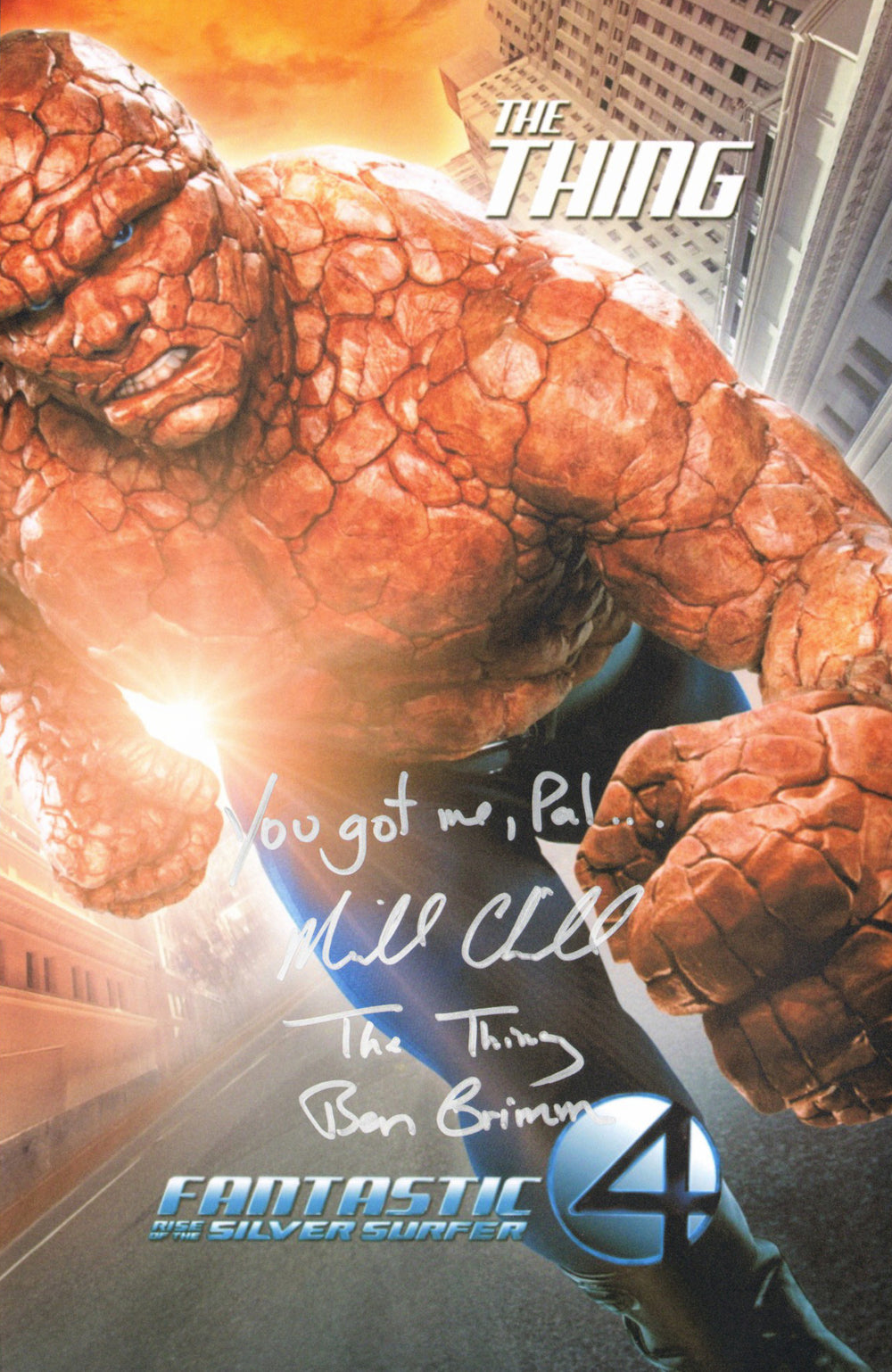 Michael Chiklis as Ben Grimm / The Thing in Fantastic Four Signed 11x17 Mini Poster with Character Name & Quote