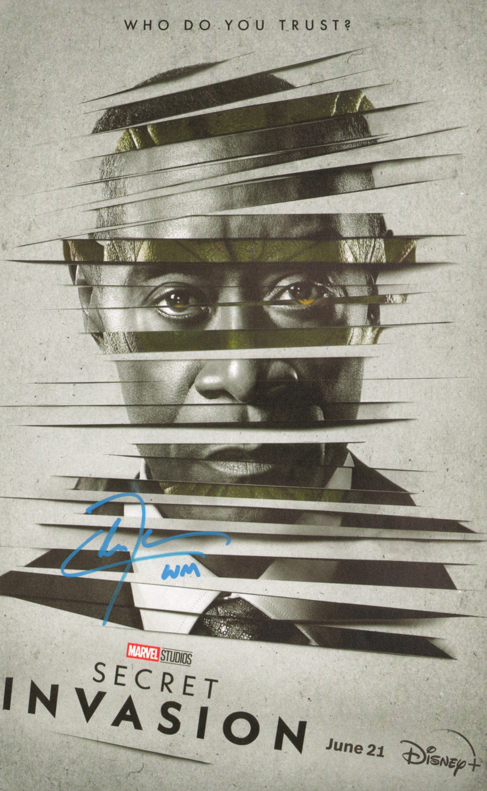 Don Cheadle as James Rhodes in Secret Invasion Signed 11x17 Photo with Character Initials