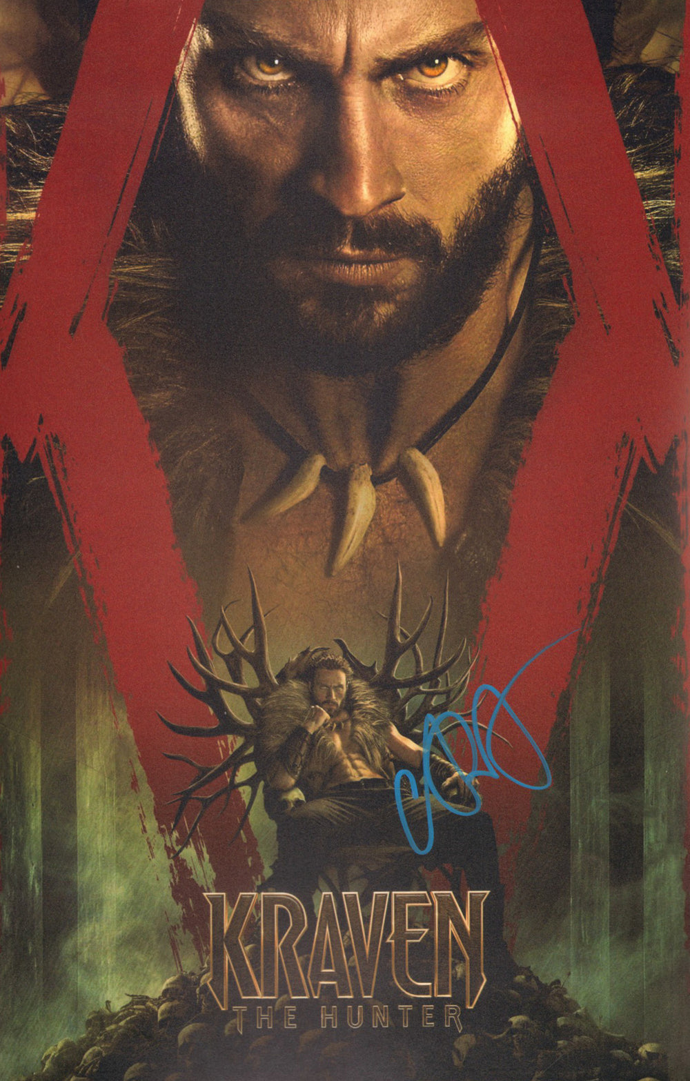 Aaron Taylor-Johnson as Sergei Kravinoff in Kraven the Hunter Signed 11x17 Mini Poster