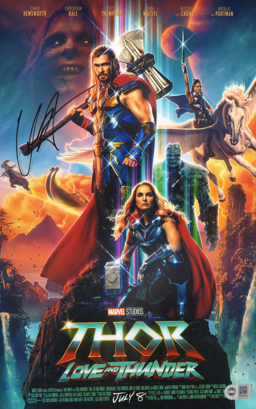 Chris Hemsworth as Thor in Thor: Love and Thunder (SWAU) Signed 11x17 Mini Poster
