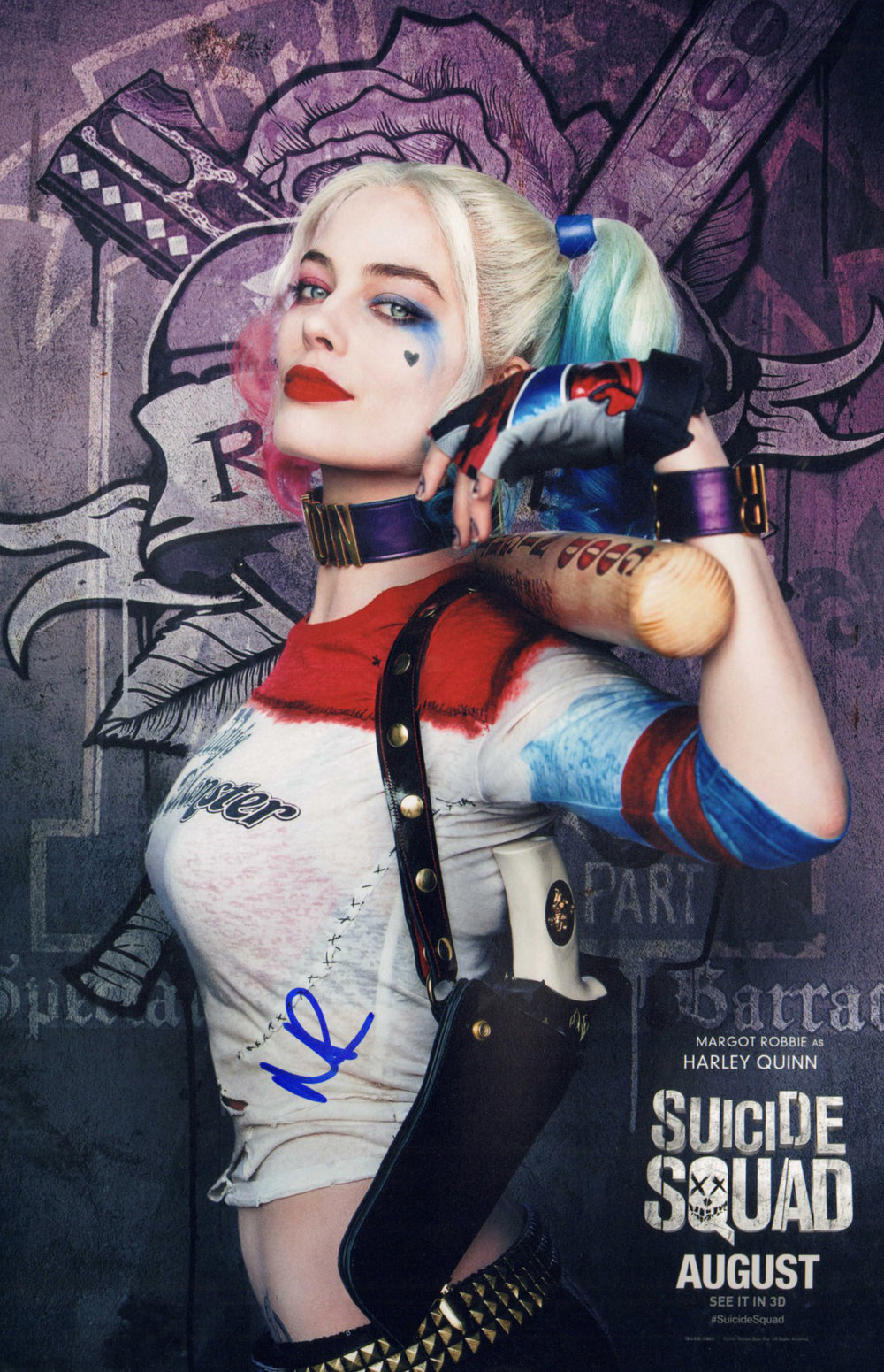 Margot Robbie as Harley Quinn in Suicide Squad Signed 12x18 Mini Poster