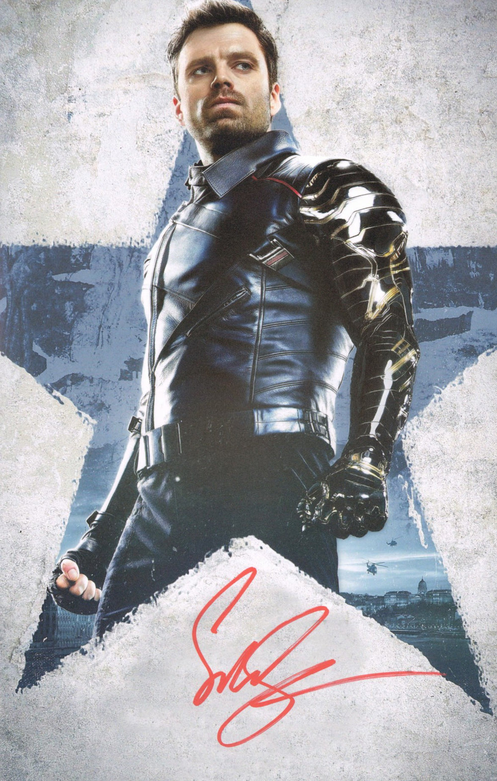 Sebastian Stan as Bucky Barnes / Winter Soldier in The Falcon & the Winter Soldier Signed 11x17 Photo