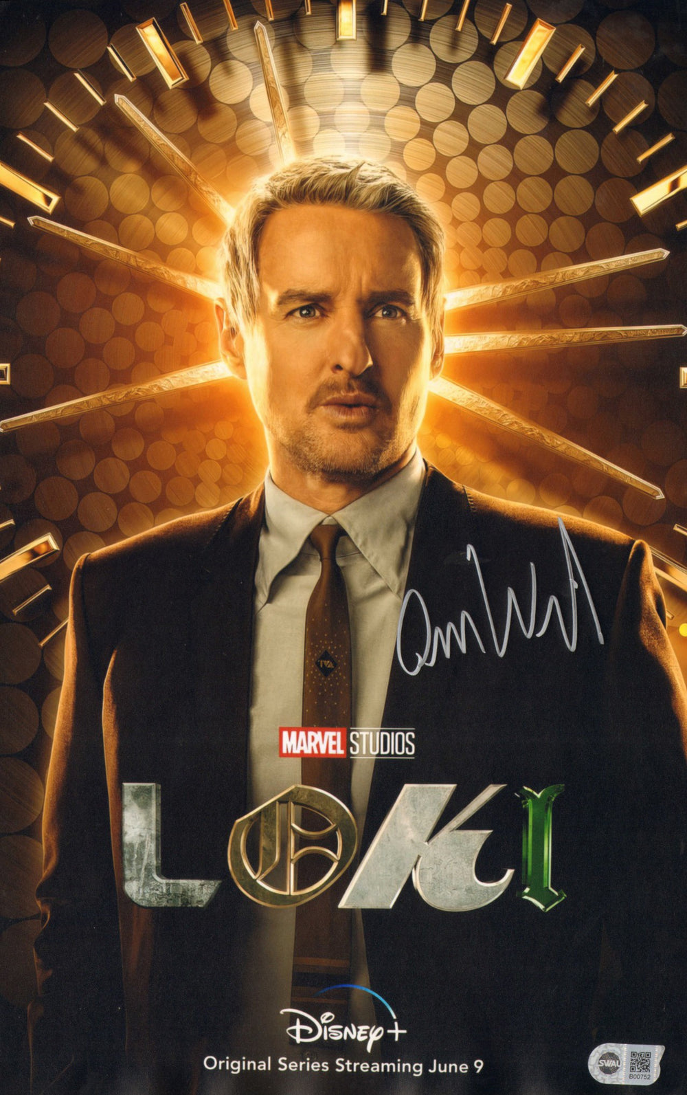 Owen Wilson as Mobius M. Mobius in Loki (SWAU) Signed 11x17 Mini Poster