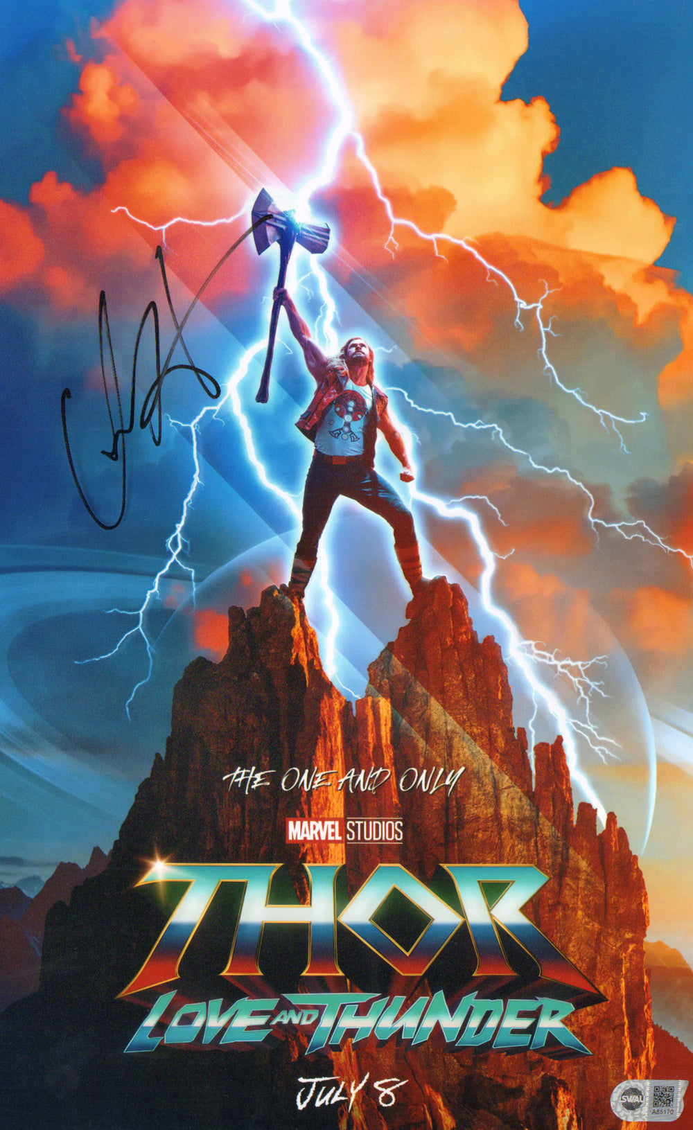 Chris Hemsworth as Thor in Thor: Love and Thunder (SWAU) Signed 11x17 Mini Poster