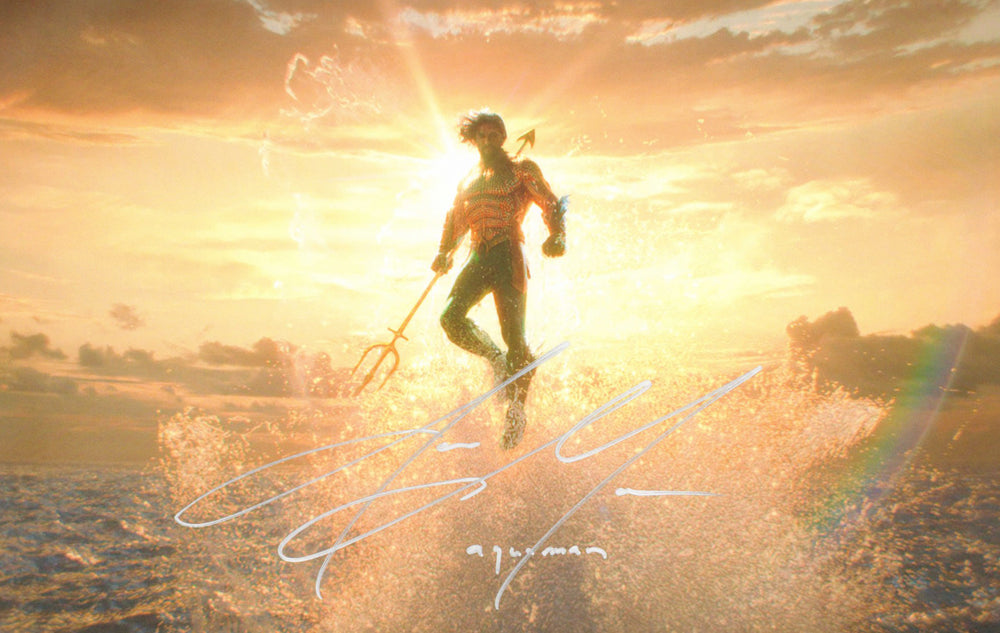 Jason Momoa as Aquaman in Aquaman Signed 11x17 Photo with Character Name