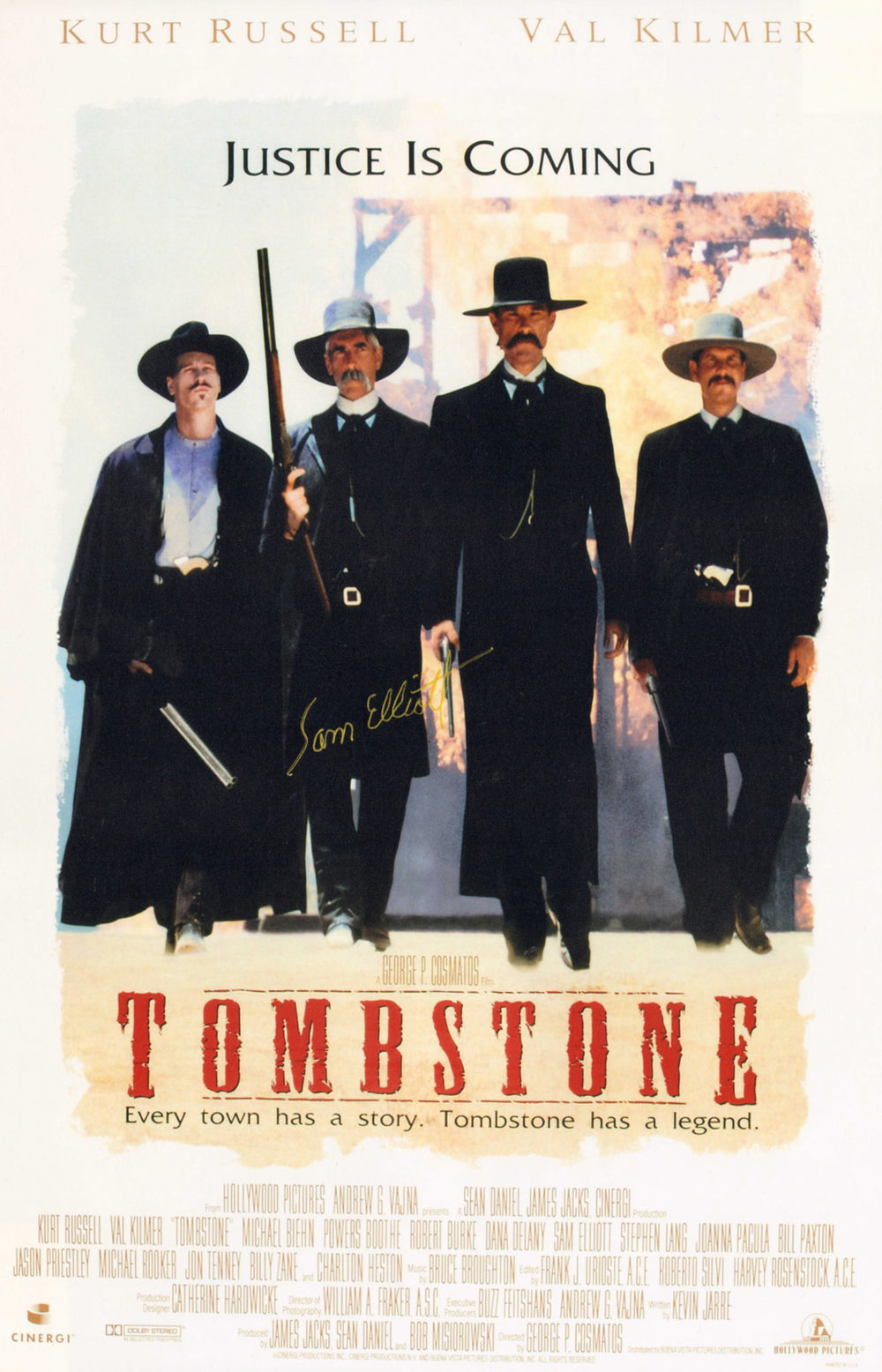 Sam Elliot as Virgil Earp in Tombstone Signed 11x17 Mini Poster