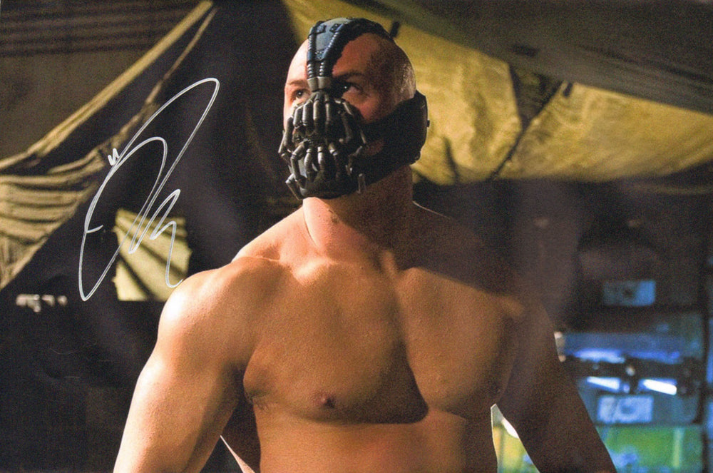 Tom Hardy as Bane in Batman: The Dark Knight Rises Signed 12x18 Photo