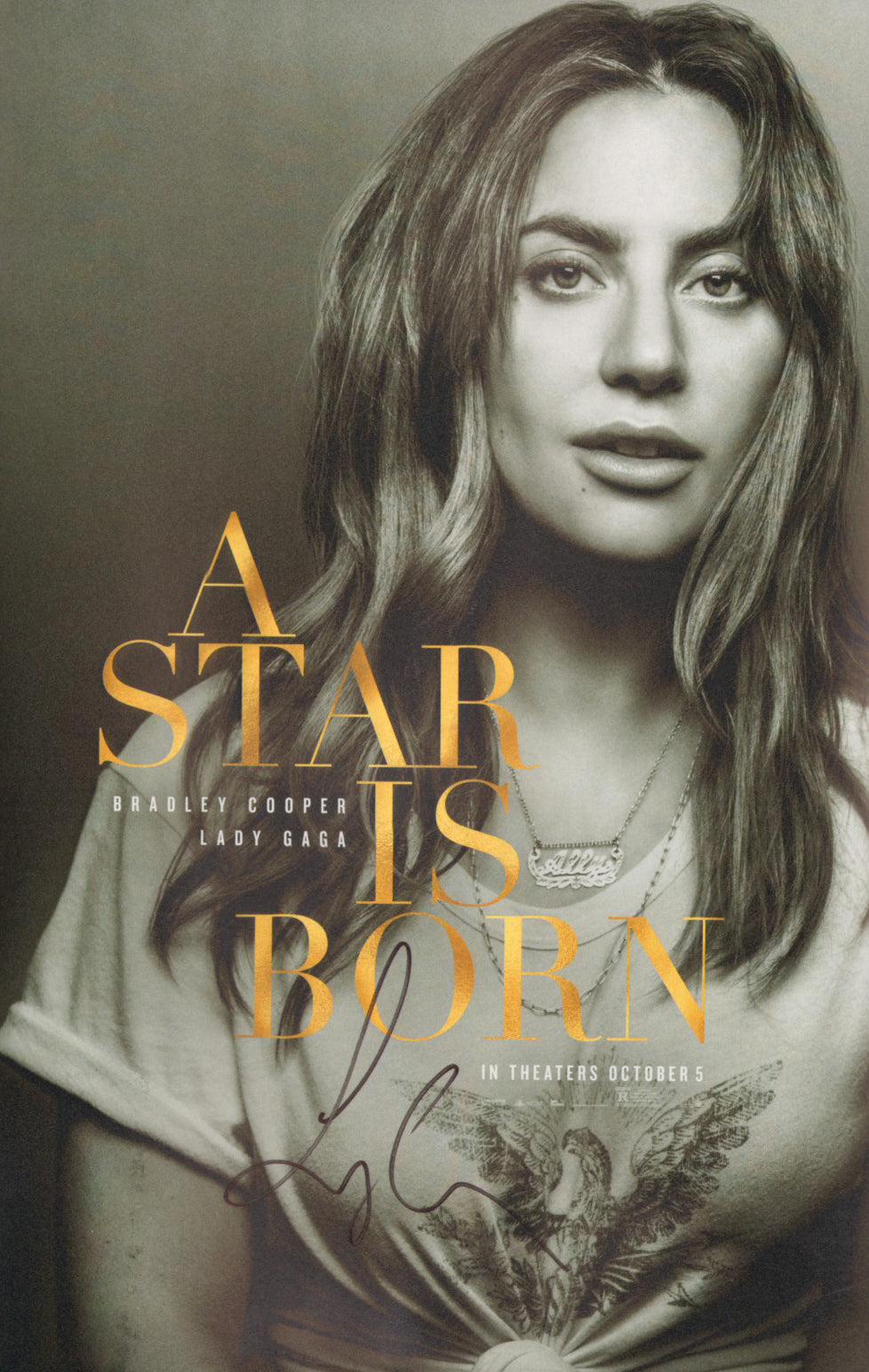 Lady Gaga as Ally Campana in A Star Is Born Signed 11x17 Mini Poster