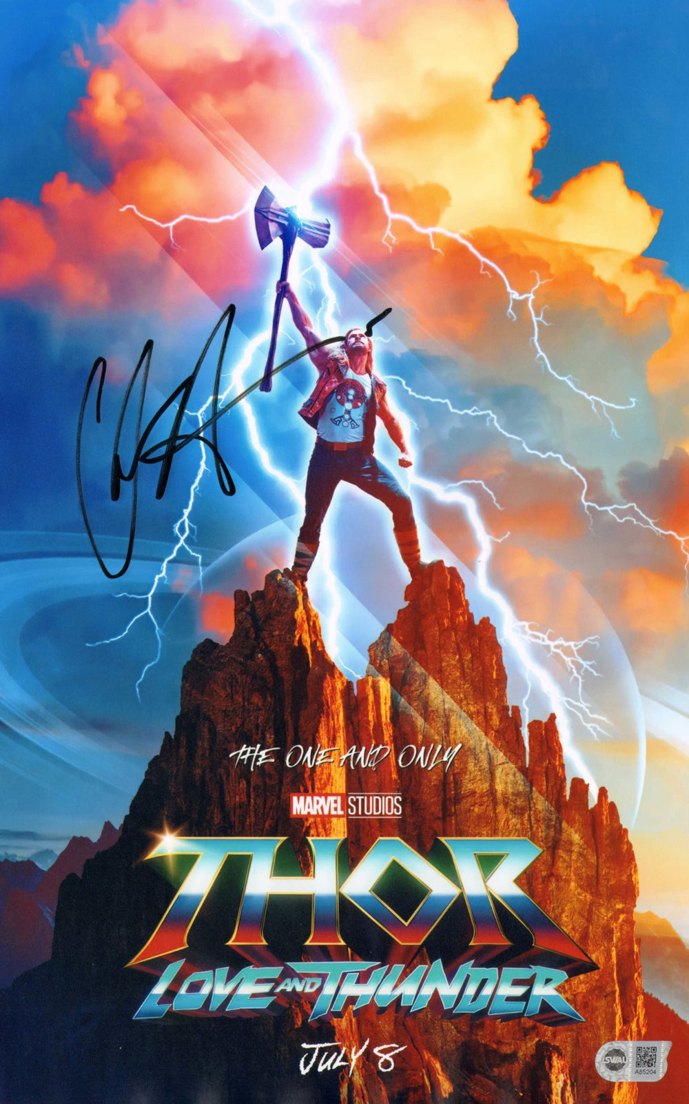 Chris Hemsworth as Thor in Thor: Love & Thunder (SWAU) Signed 11x17 Mini Poster