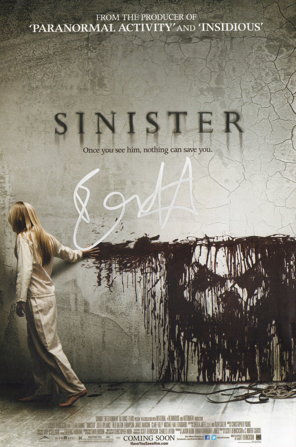 Ethan Hawke as Ellison in Sinister Signed 11x17 Mini Poster