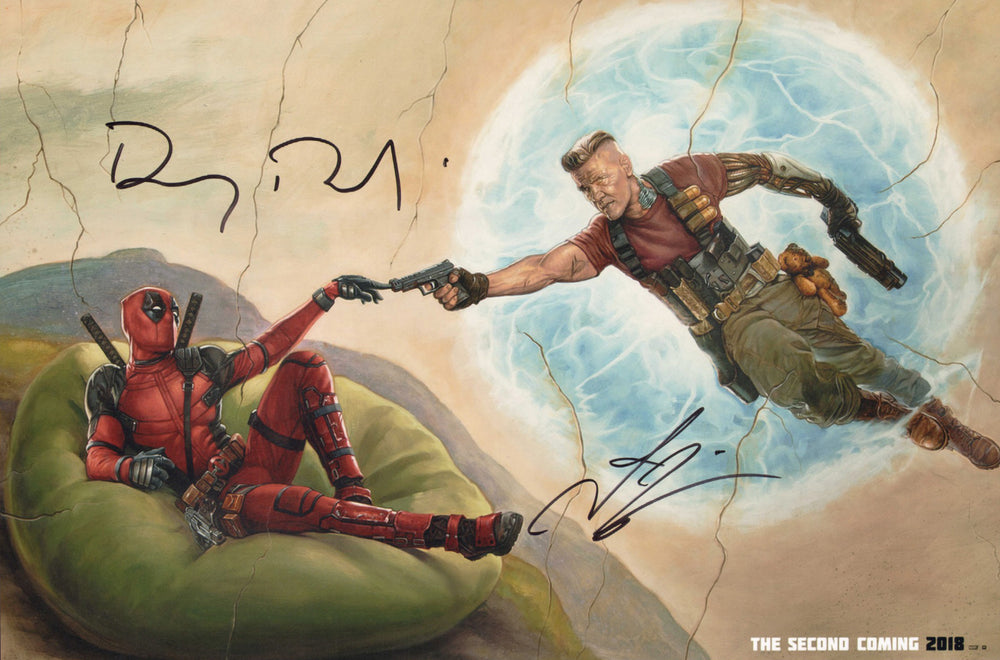 Ryan Reynolds as Deadpool & Josh Brolin as Cable in Deadpool 2 Signed 12x18 Photo