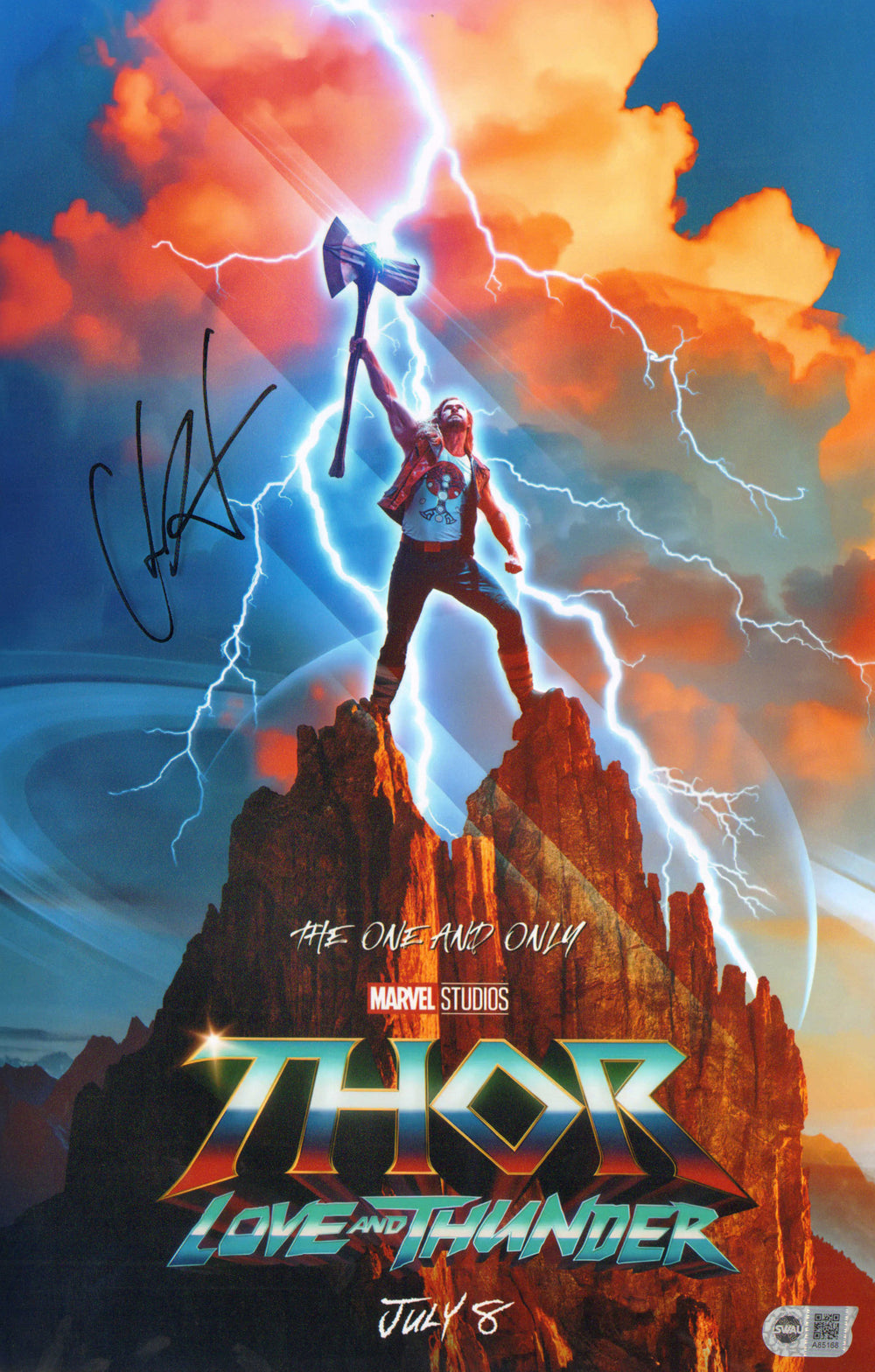 Chris Hemsworth as Thor in Thor: Love and Thunder (SWAU) Signed 11x17 Mini Poster