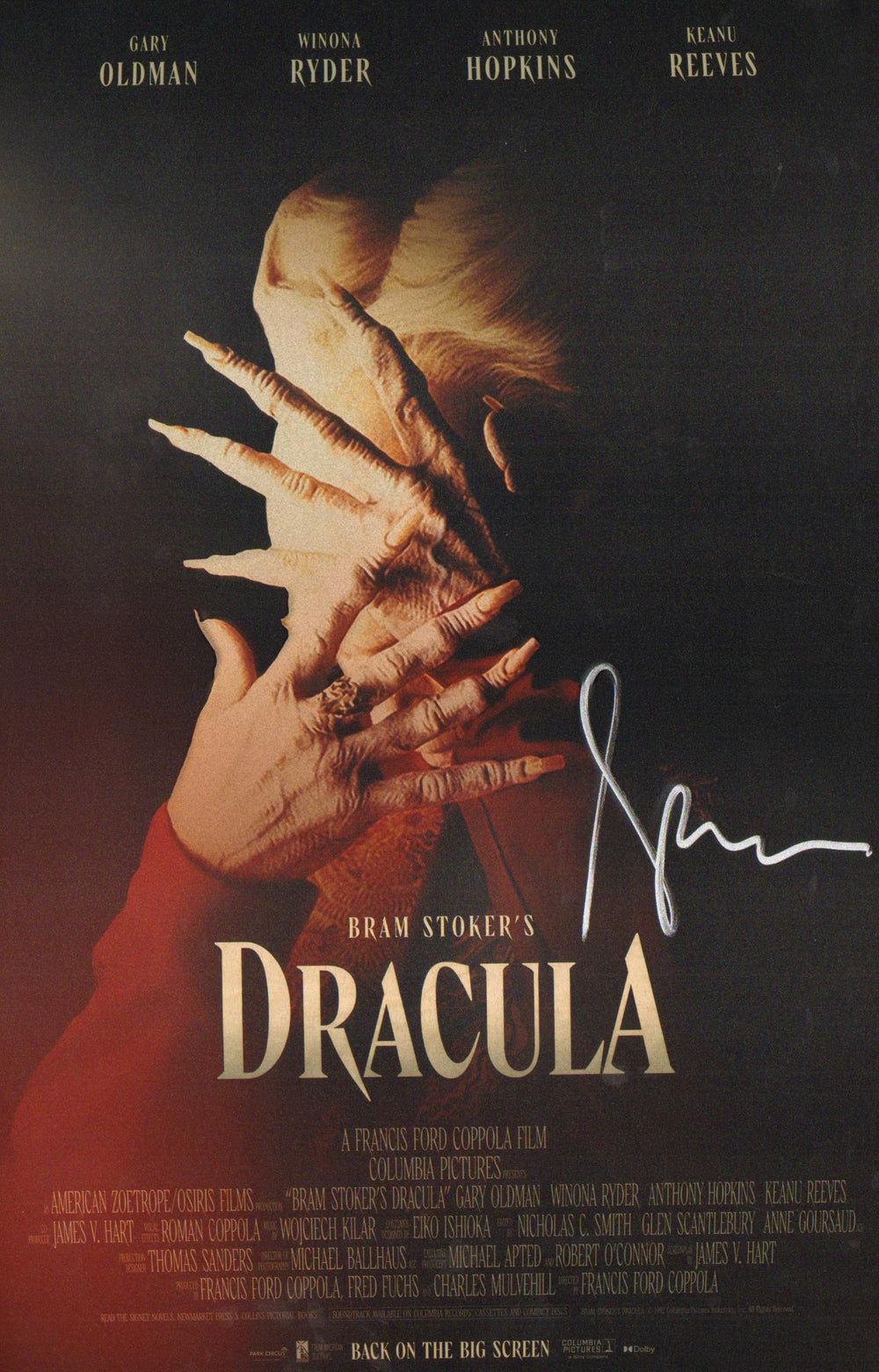 Gary Oldman as Count Dracula in Bram Stoker's Dracula Signed 11x17 Mini Poster