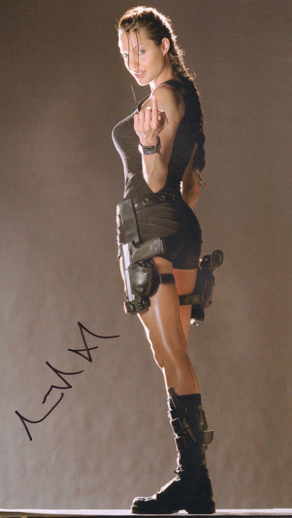 Angelina Jolie as Lara Croft in Tomb Raider Signed 11x17 Photo