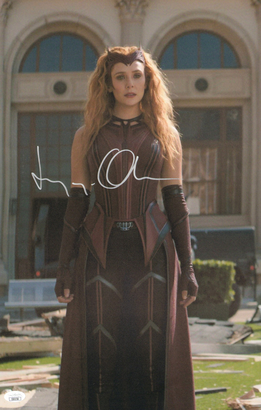 Elizabeth Olsen as Wanda Maximoff in WandaVision (JSA) Signed 11x17 Photo