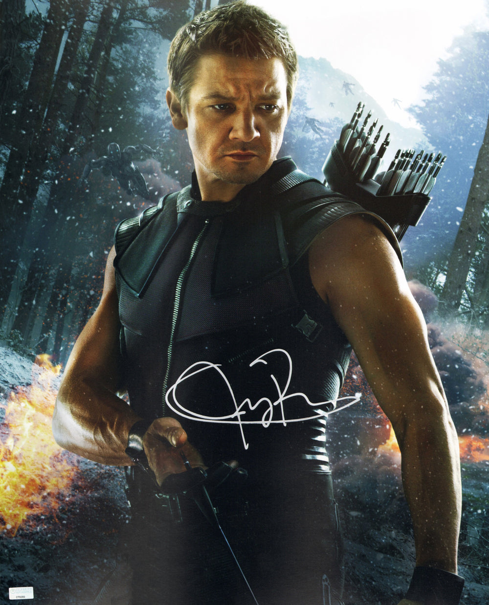 Jeremy Renner as Hawkeye in Avengers: Age of Ultron (Celebrity Authentics) Signed 16x20 Photo
